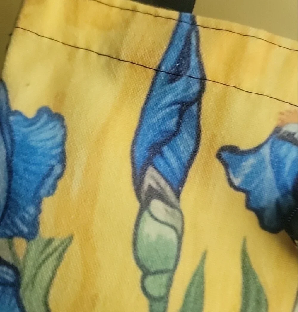 $GIFTABLE TOTE$ Van Gogh Blue Iris Floral Canvas Tote Bag with Matching Pouch